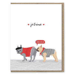 Je T'aime French Bulldog Valentine's Day Card