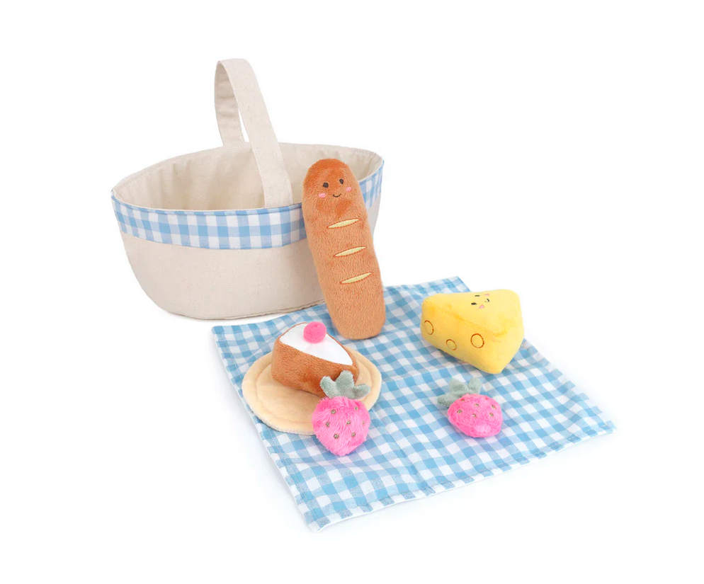 Mon Ami Plush Picnic Basket Set