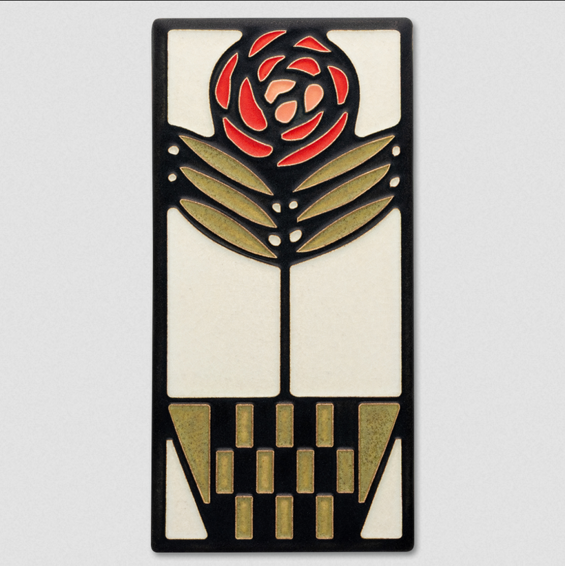 4x8 Checkerpot Rose Art Tile
