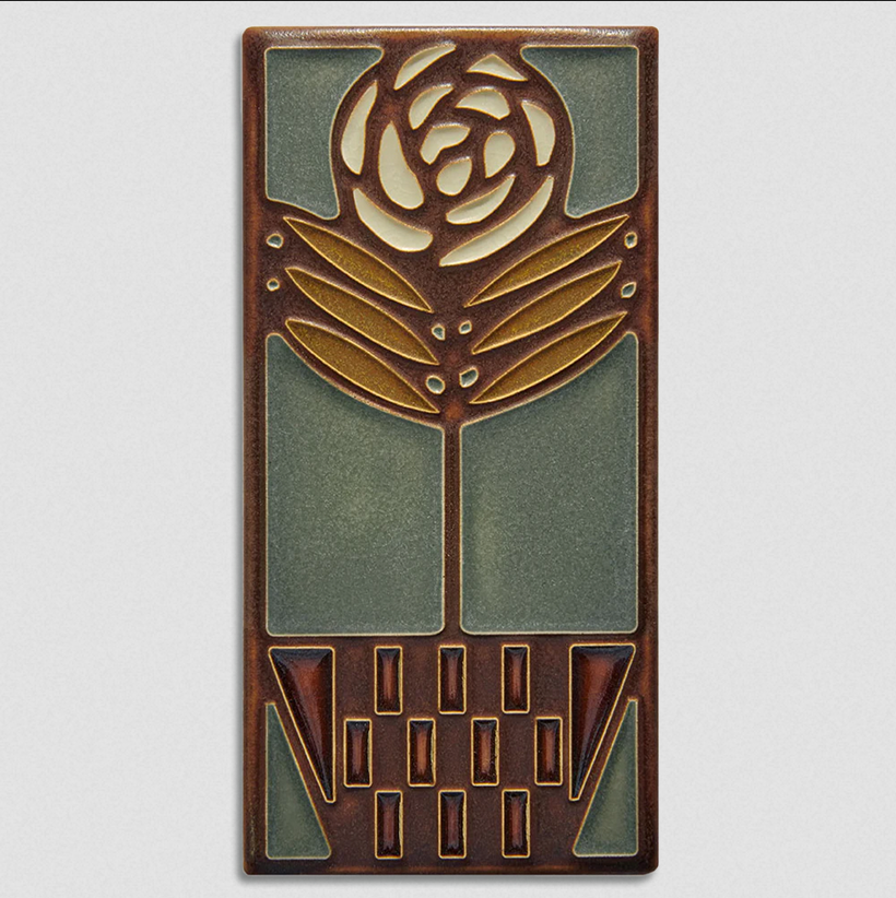 4x8 Checkerpot Rose Art Tile