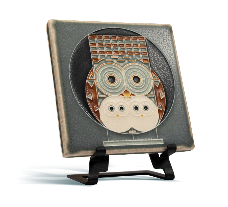 Motawi Charley Harper 6x6 Family Owlbum Art Tile