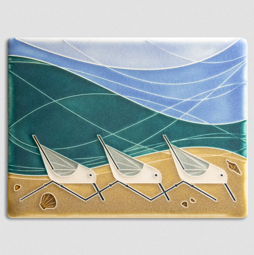 Charley Harper 6x8 Beach Birds Art Tile
