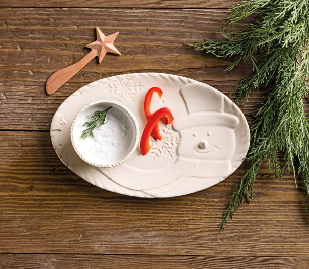 Snowman Tidbit & Tray Set