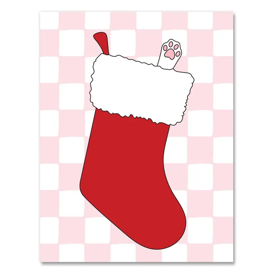 Cat in Stocking Christmas Card