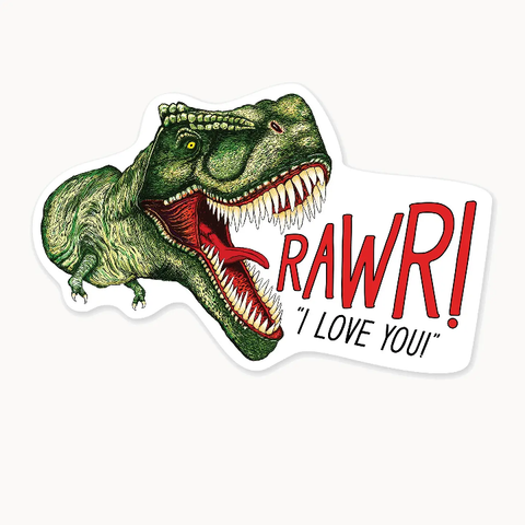 Rawr I Love You T-Rex Sticker