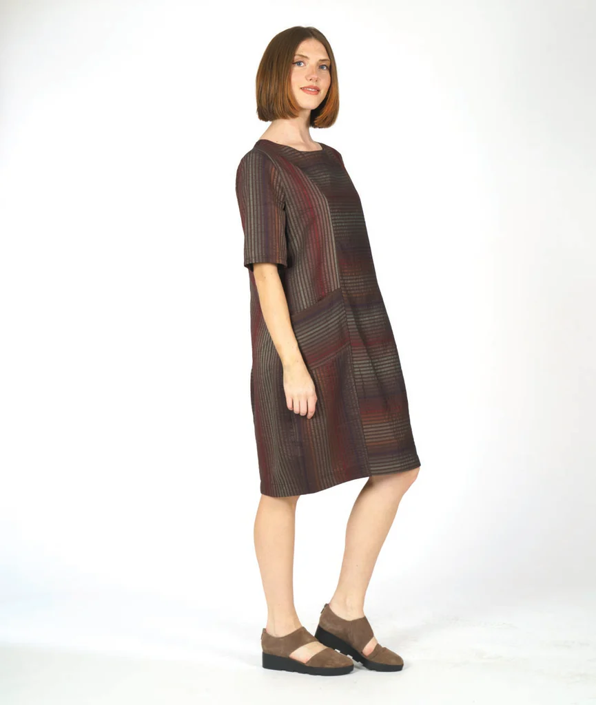 Niche's Saturday Dress Brown Shimmer Stripe