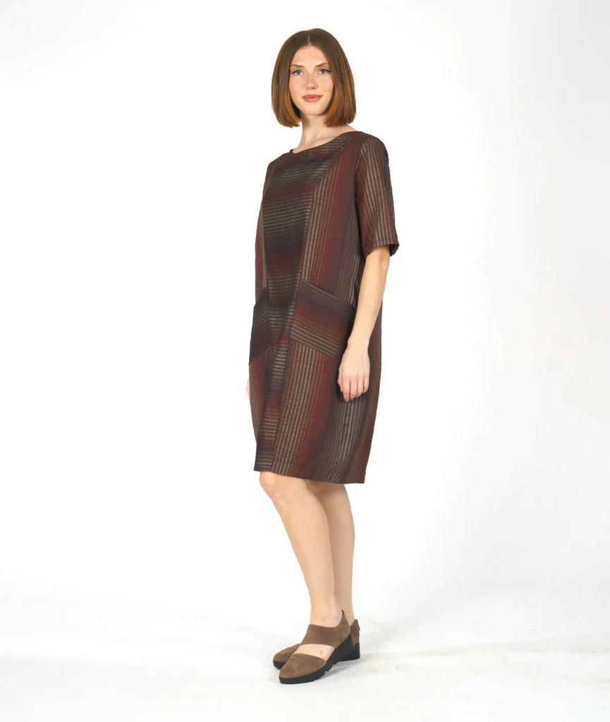 Niche's Saturday Dress Brown Shimmer Stripe
