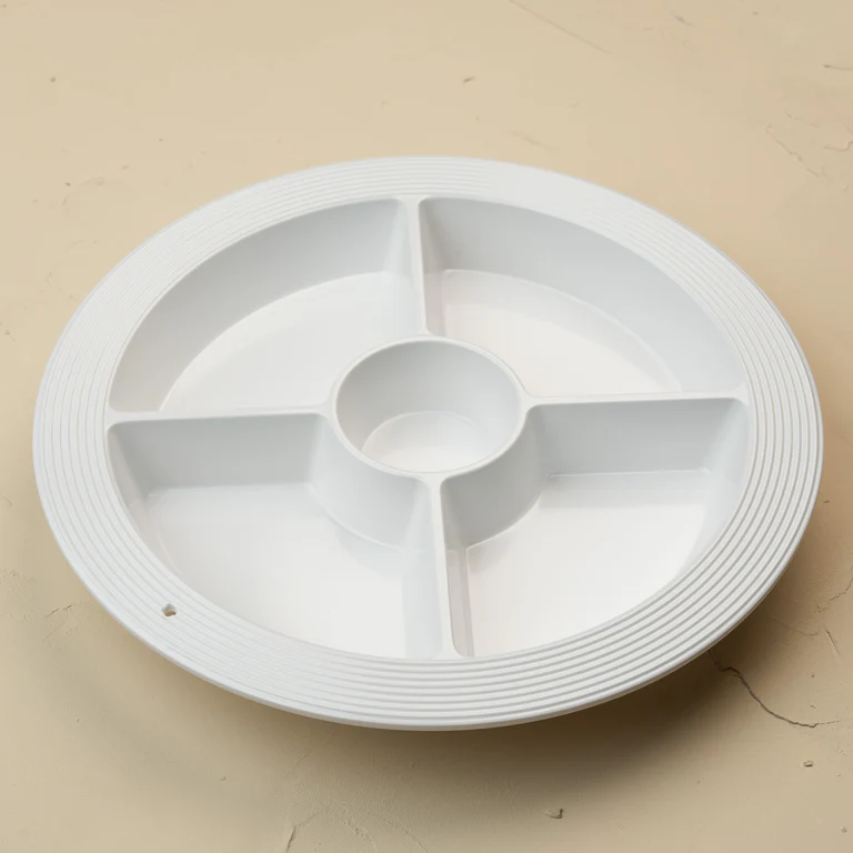 Pinstripes Melamine Divided DIsh