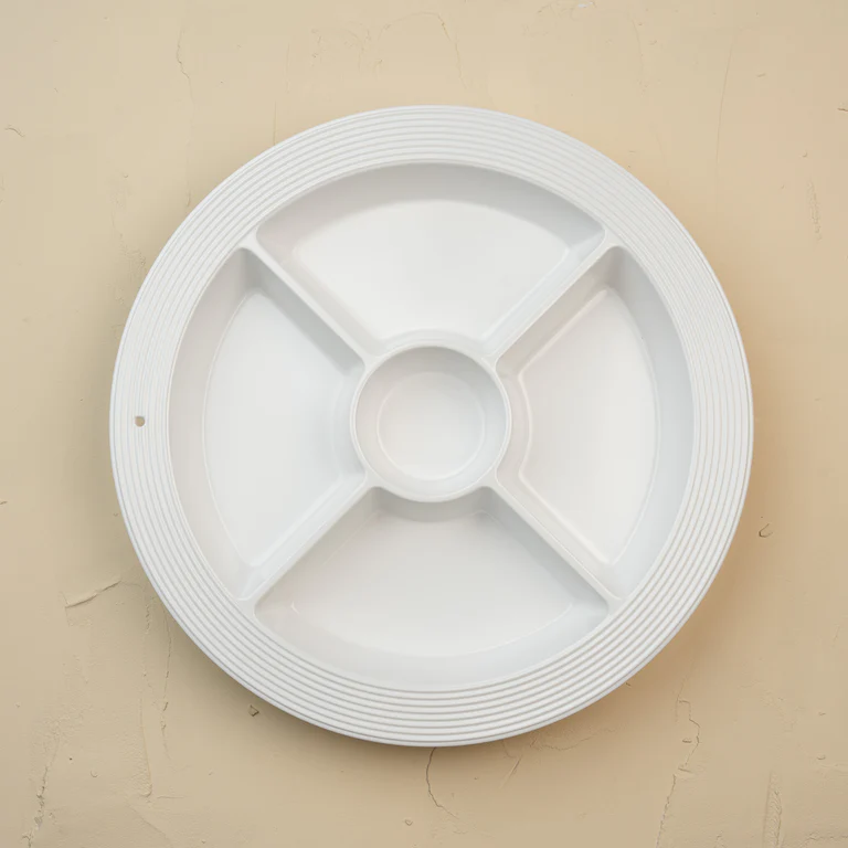 Pinstripes Melamine Divided DIsh