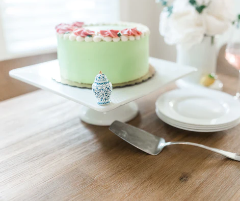 480 × 480px  Nora Fleming Pinstriped Square Cake Pedestal Stand