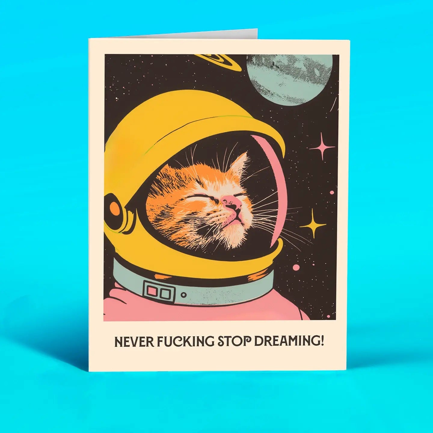 Spacecat Dreaming Greeting Card