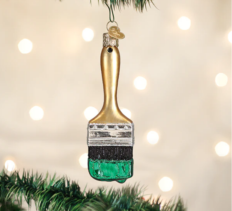 Green Paint Brush Ornament