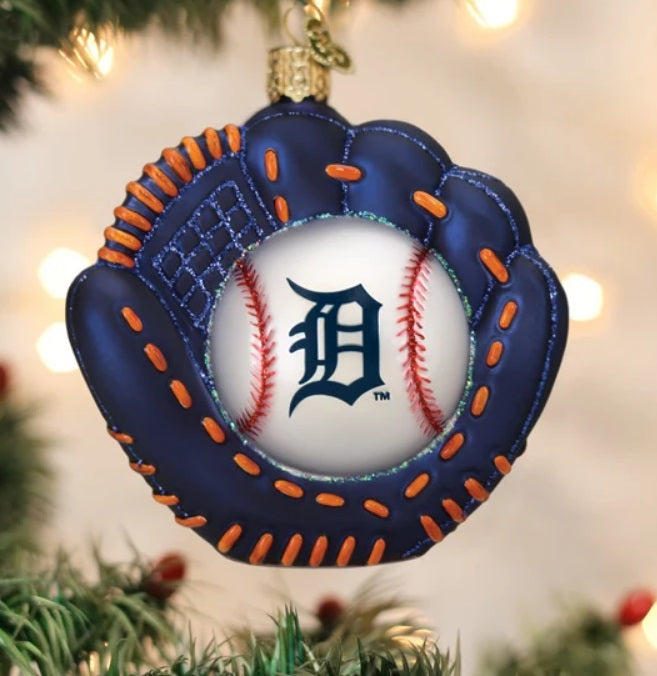 Tigers Baseball Mitt Ornament