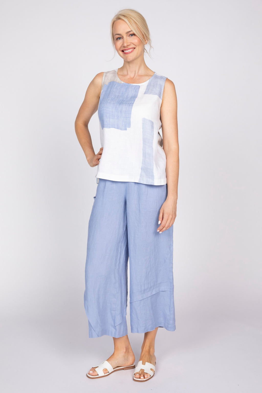 Olivia Habitat Coastal Colorblock Sunset Tank in Blues