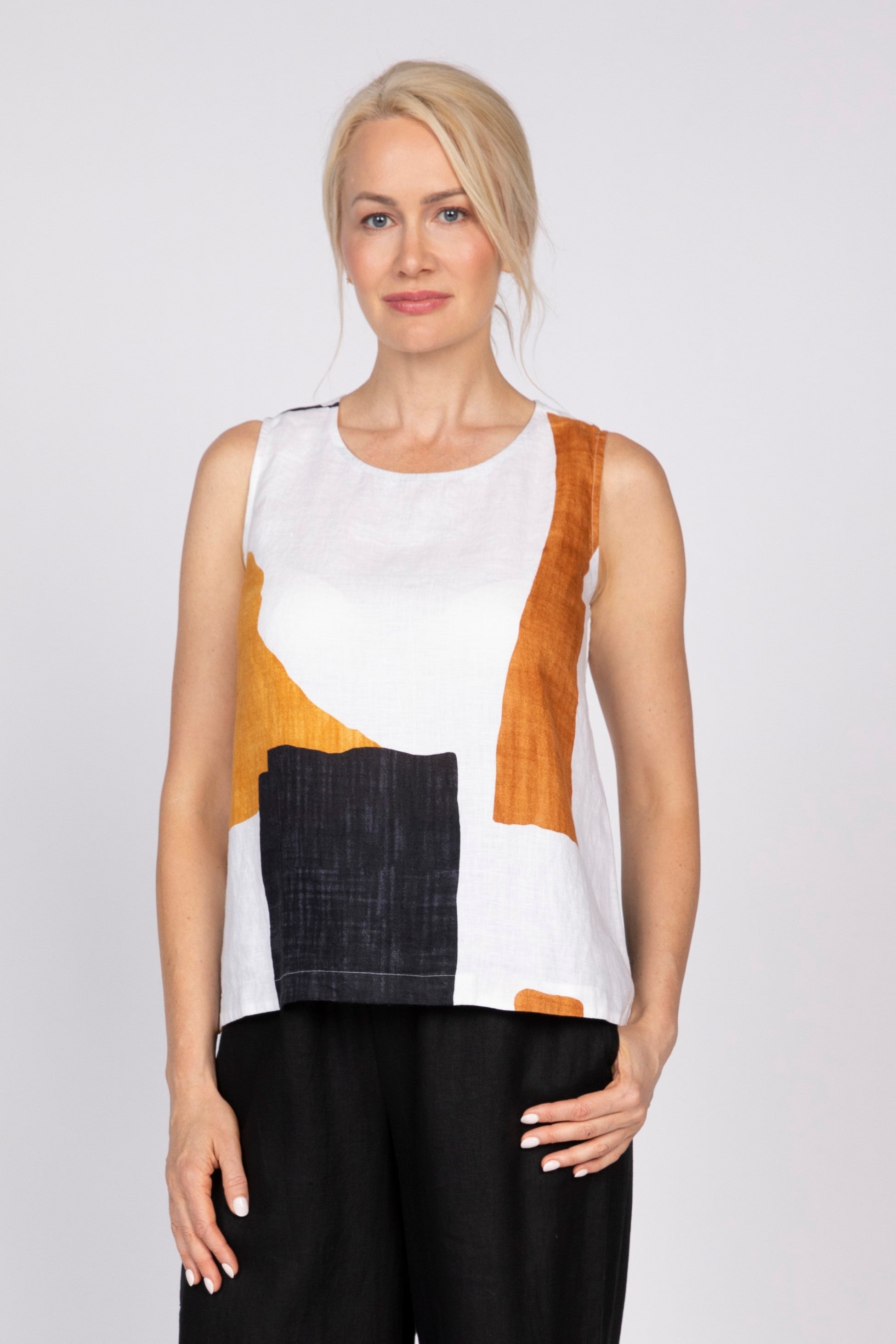 Olivia Habitat Coastal Colorblock Sunset Tank in Neutral