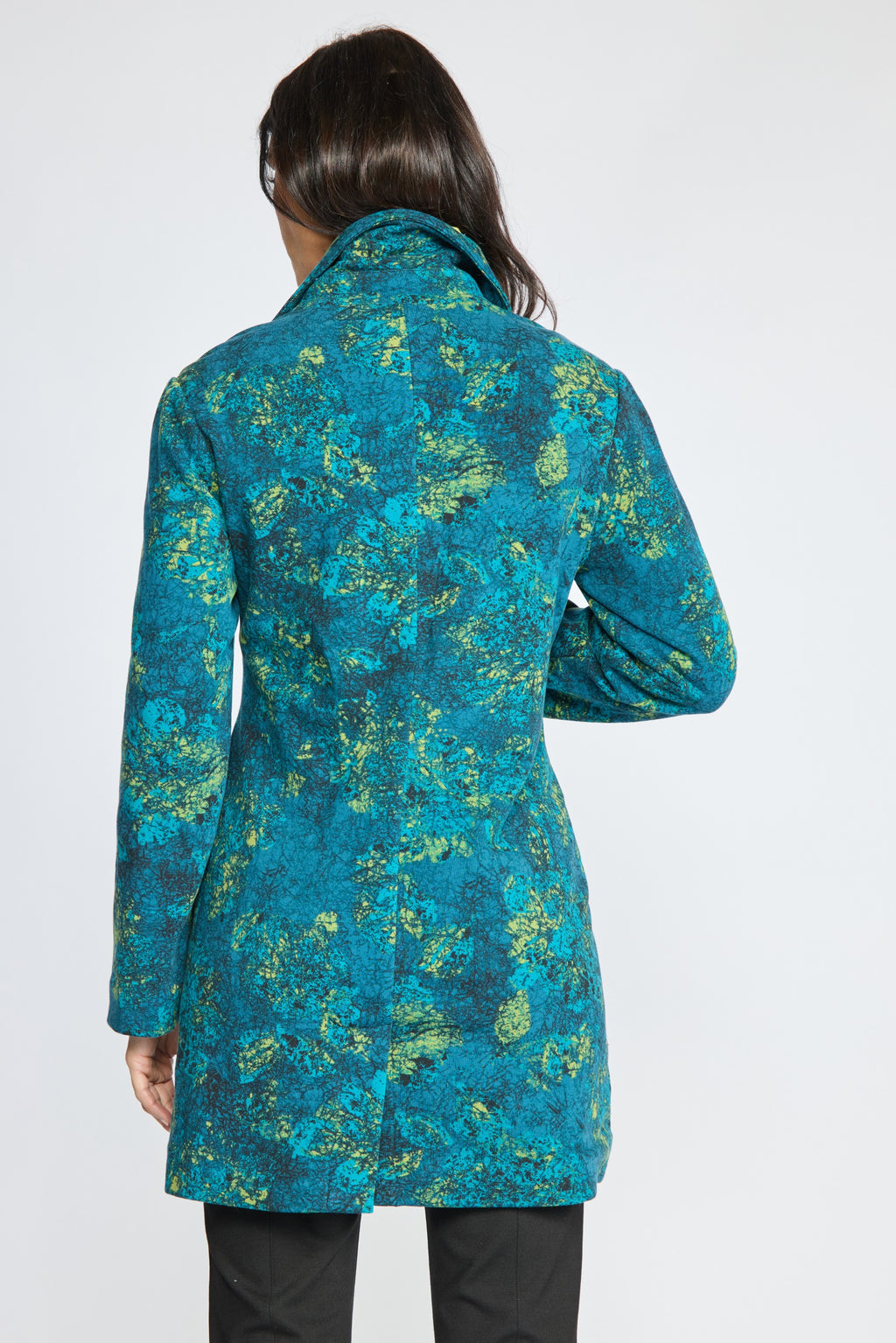 Olivia's Floral Car Coat in Teal