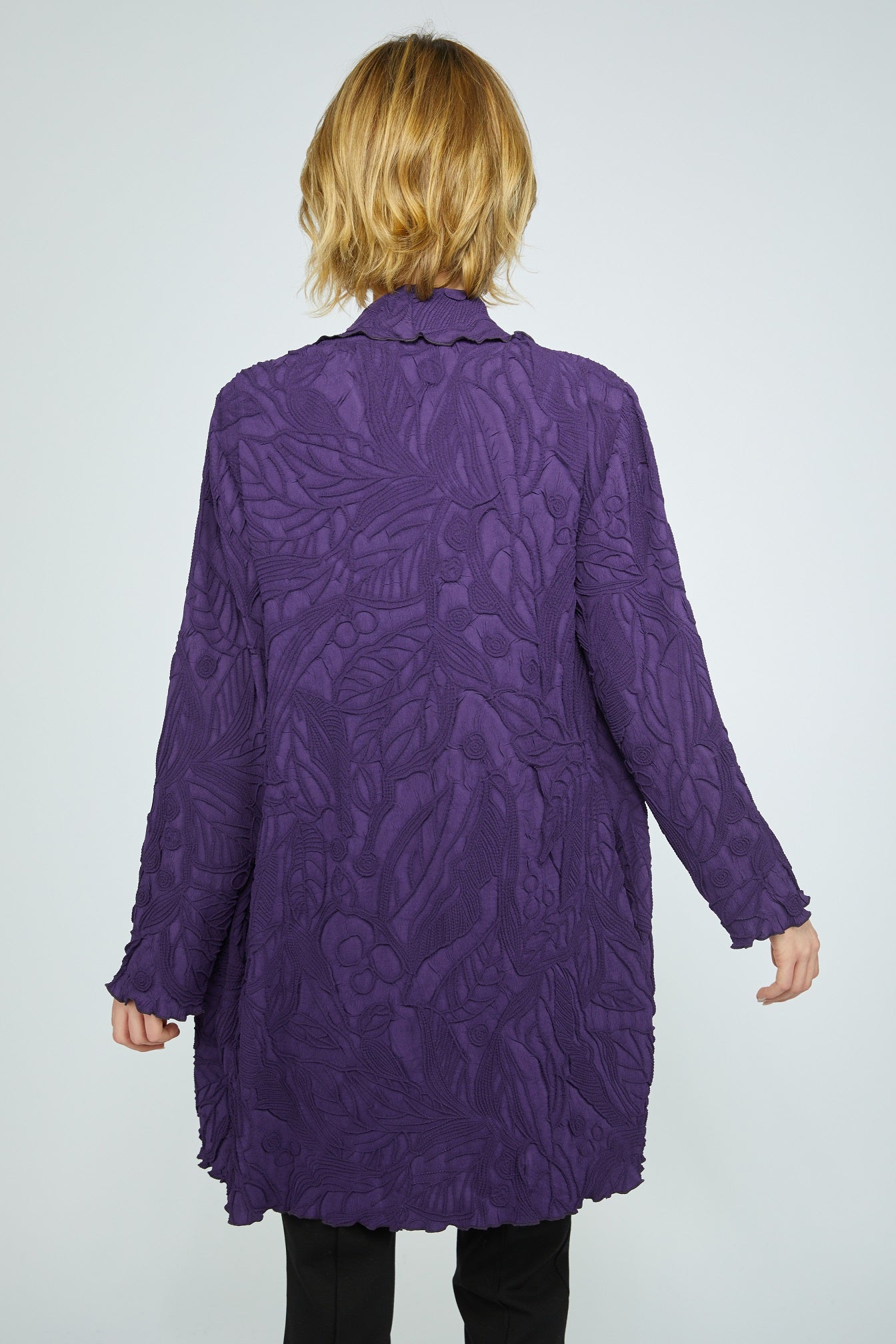 Olivia's Floral Waterfall Duster in Violet