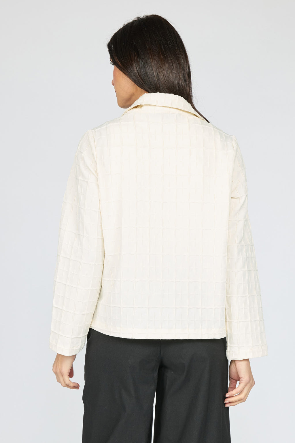 The Lattice Weave Jacket by Olivia in Ivory