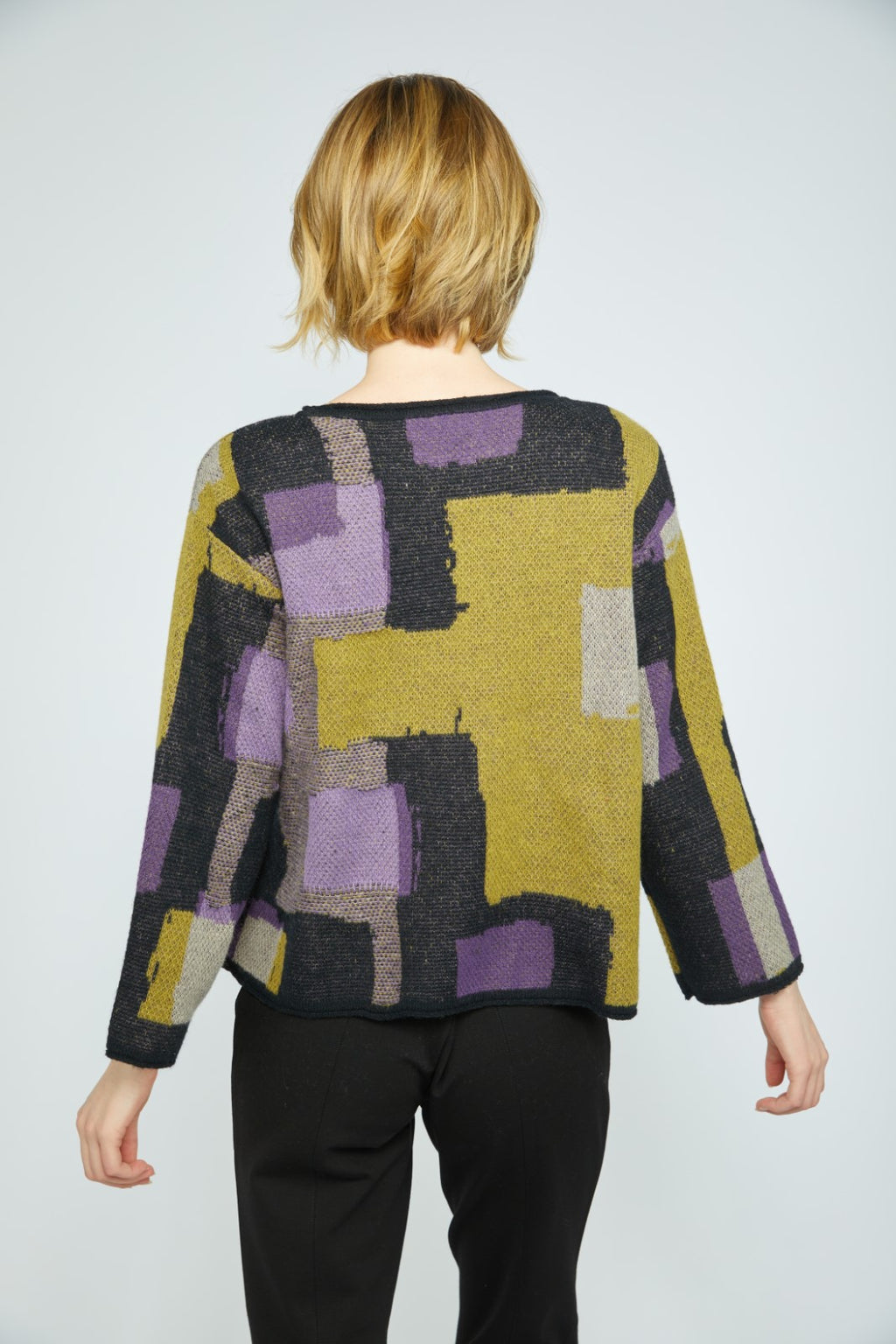 Olivia's Modern Collage Sweater in Moss