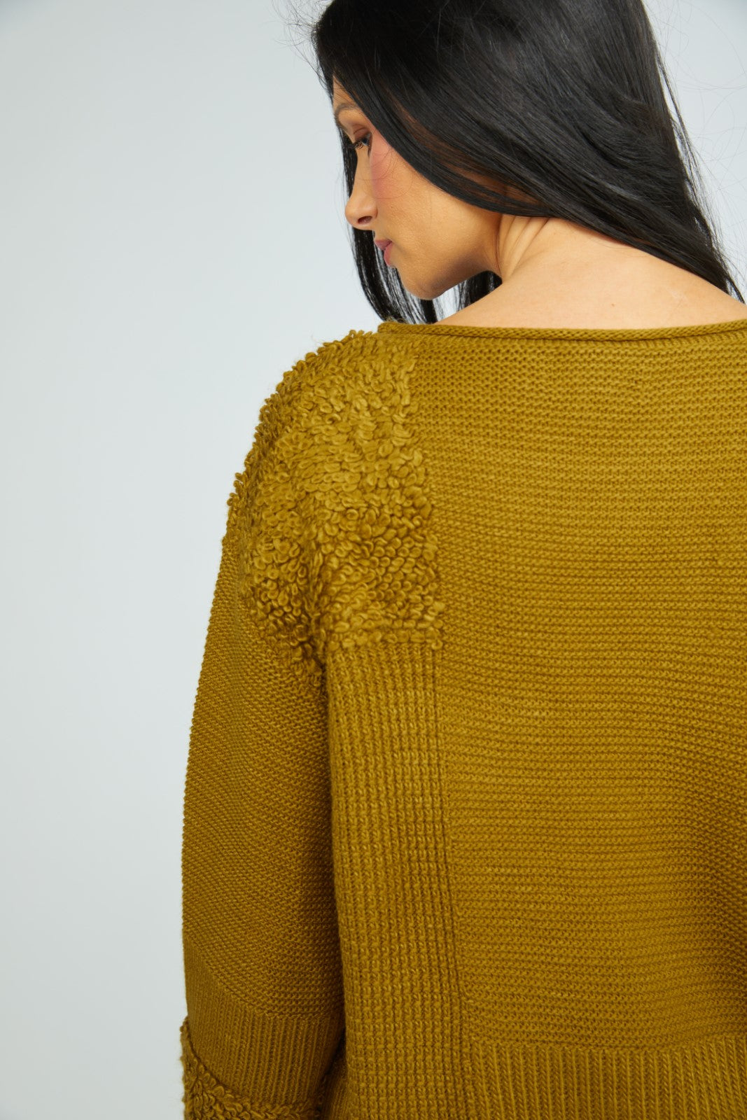 Olivia's Plush Texture Block Sweater in Nutria
