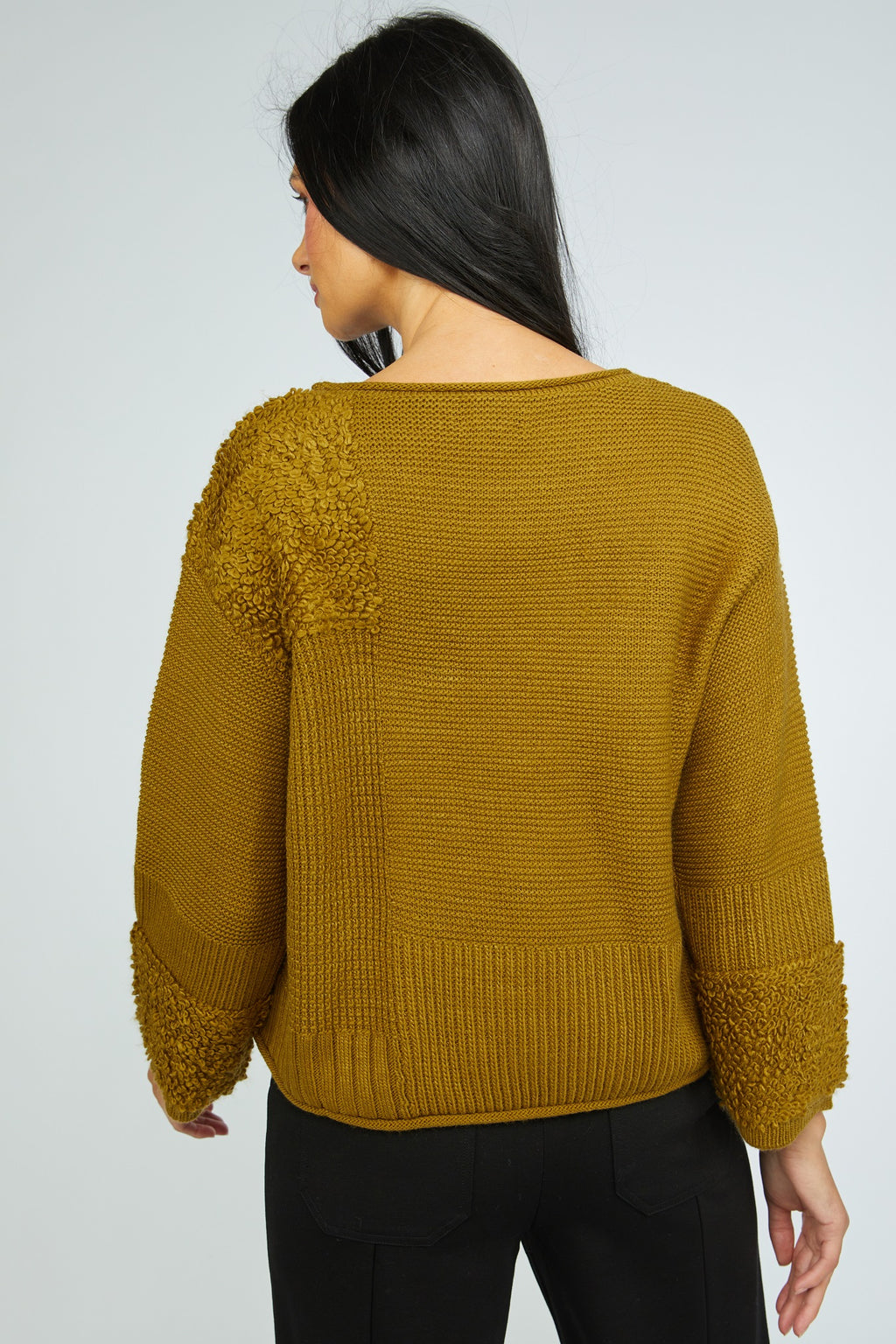 Olivia's Plush Texture Block Sweater in Nutria