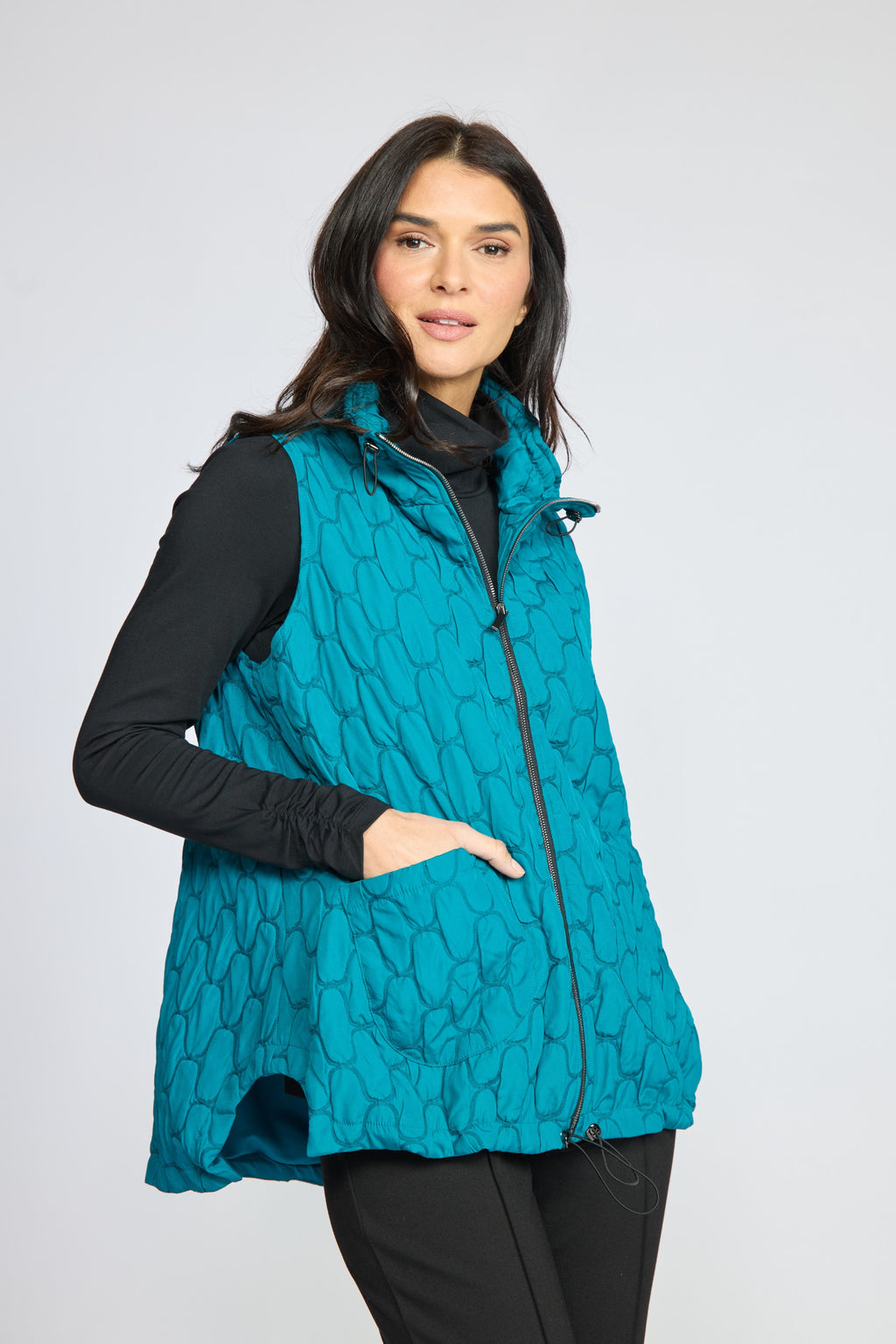 Olivia's Quilted Capsule Vest in Teal