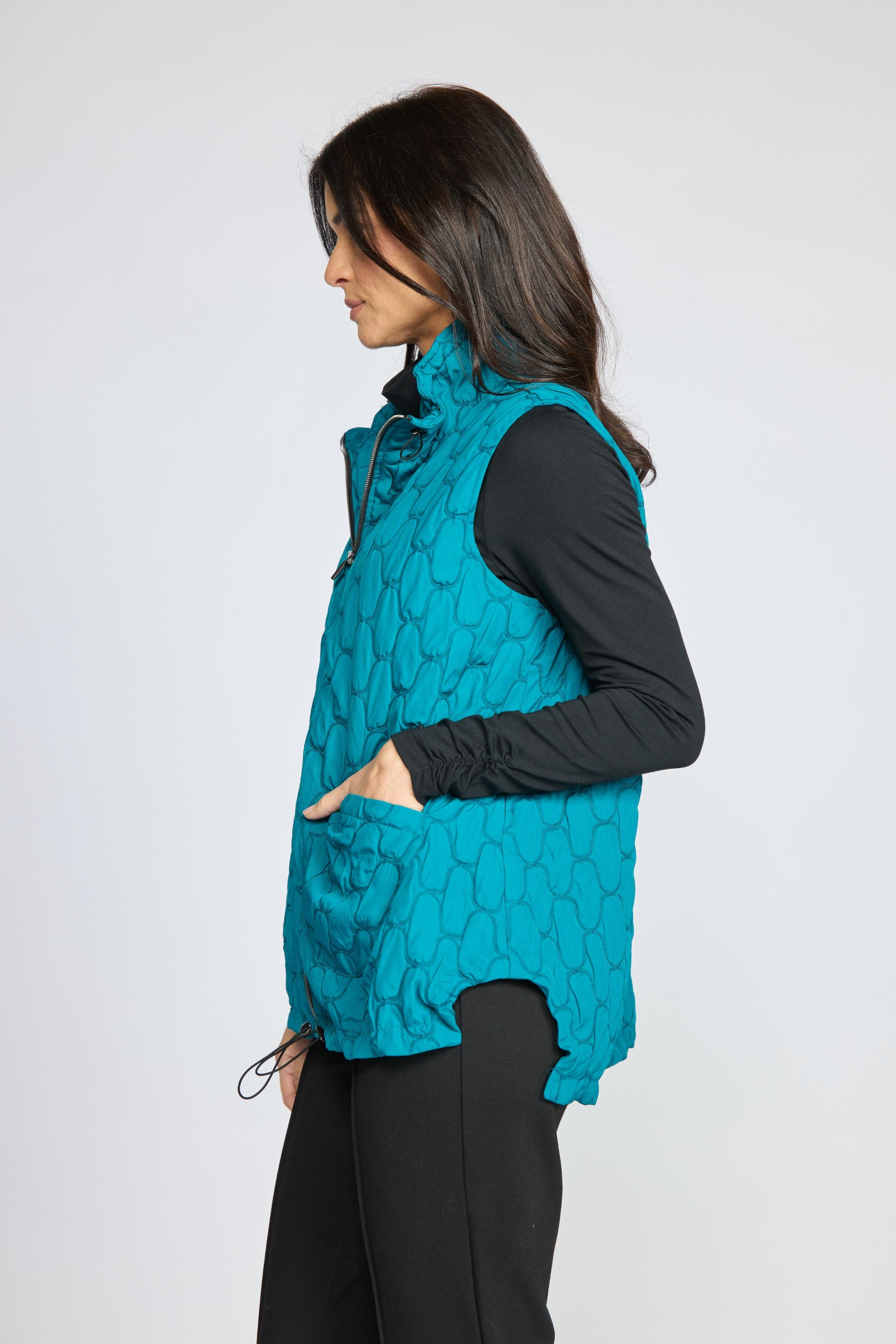 Olivia's Quilted Capsule Vest in Teal
