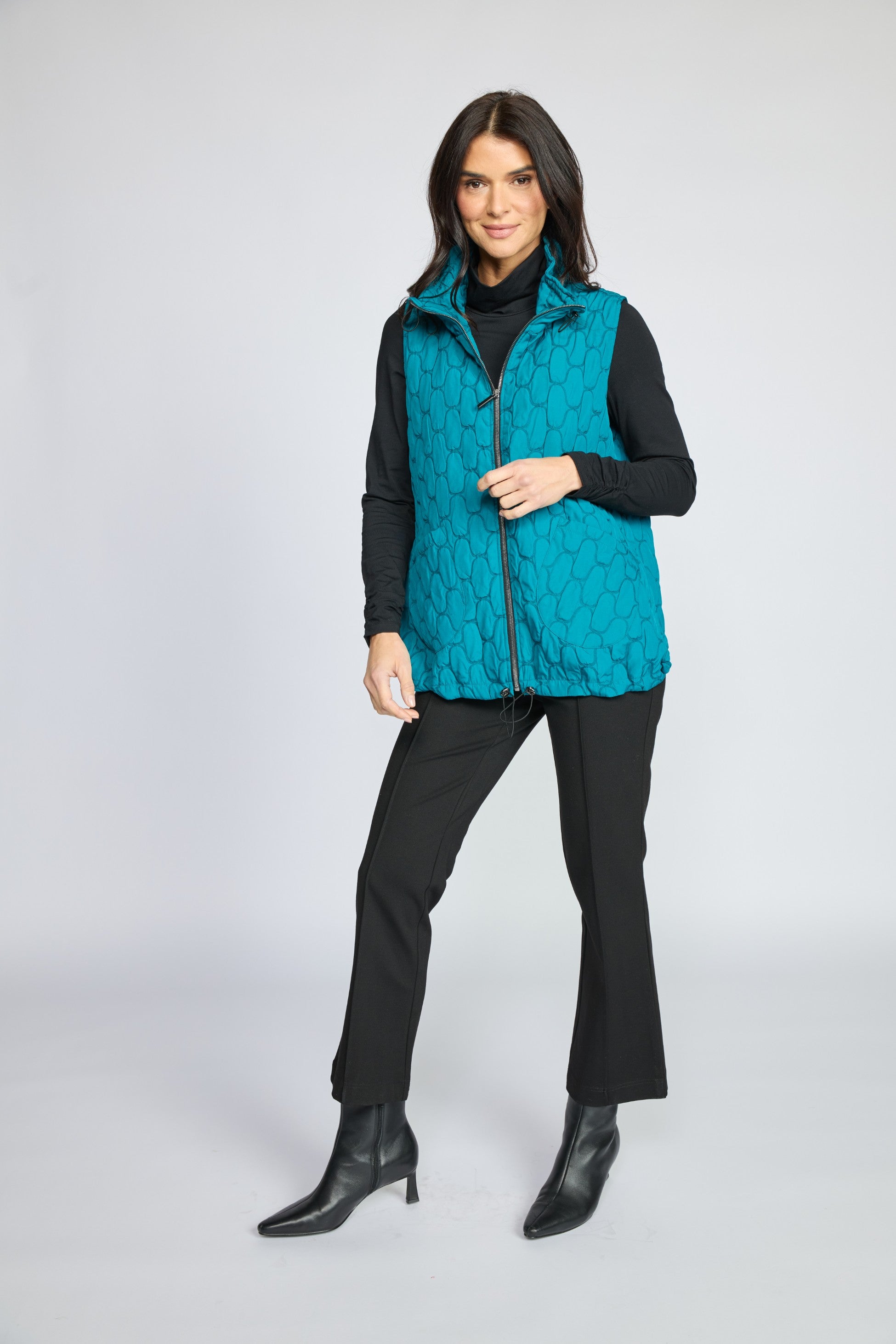 Olivia's Quilted Capsule Vest in Teal