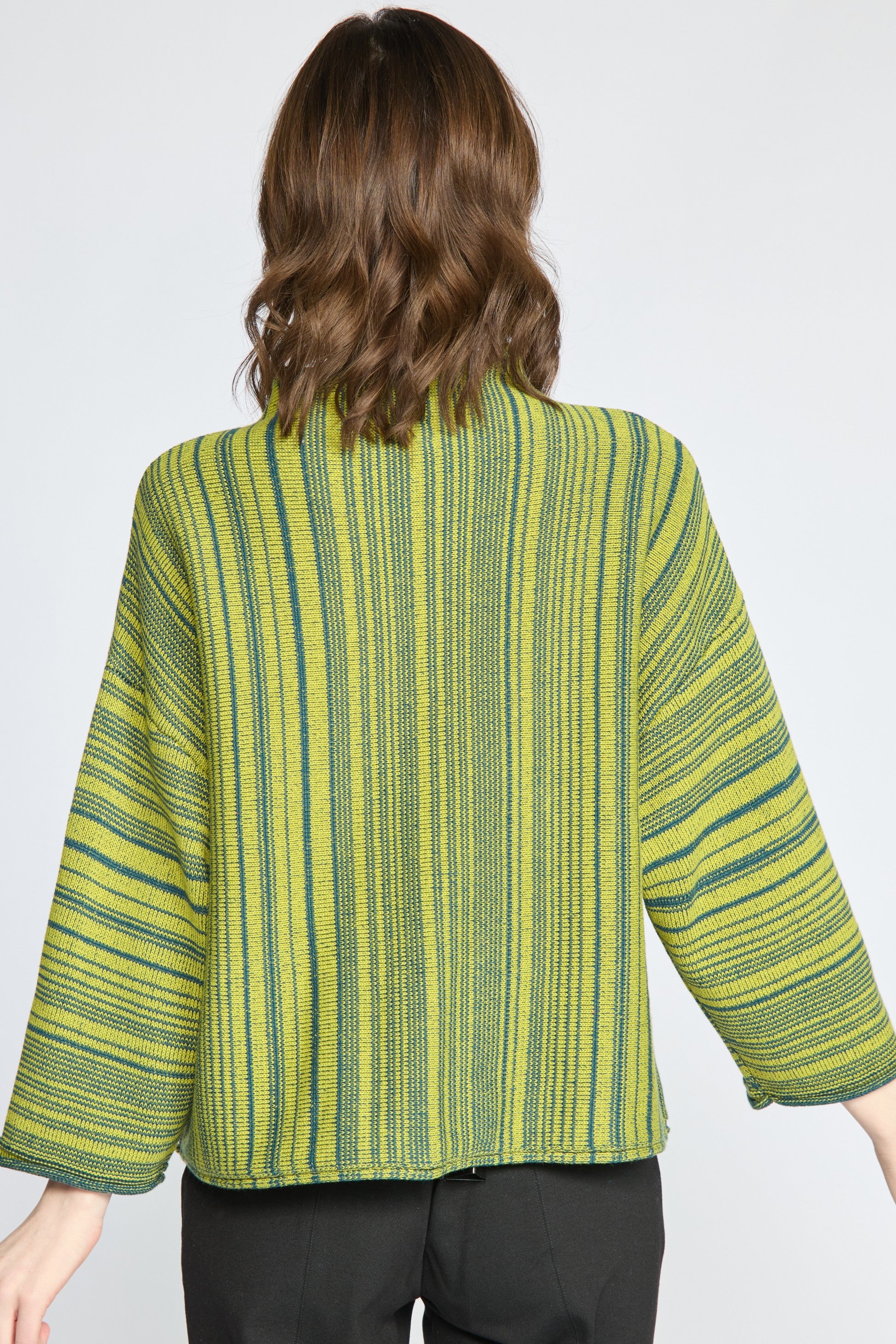 Reverse Stripe Funnel Neck Top