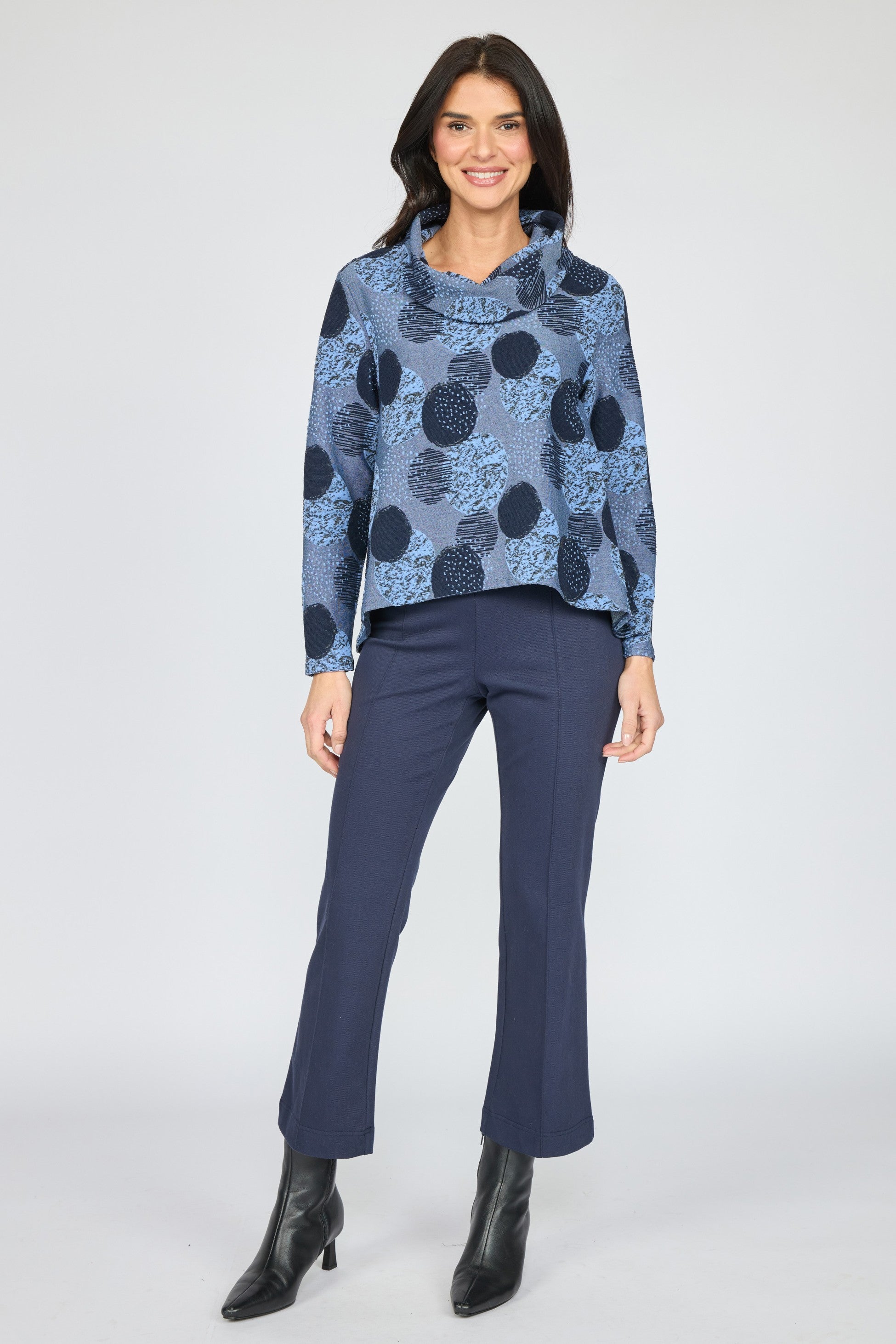 Olivia's Spotlight Knit Cowl Pullover in Navy