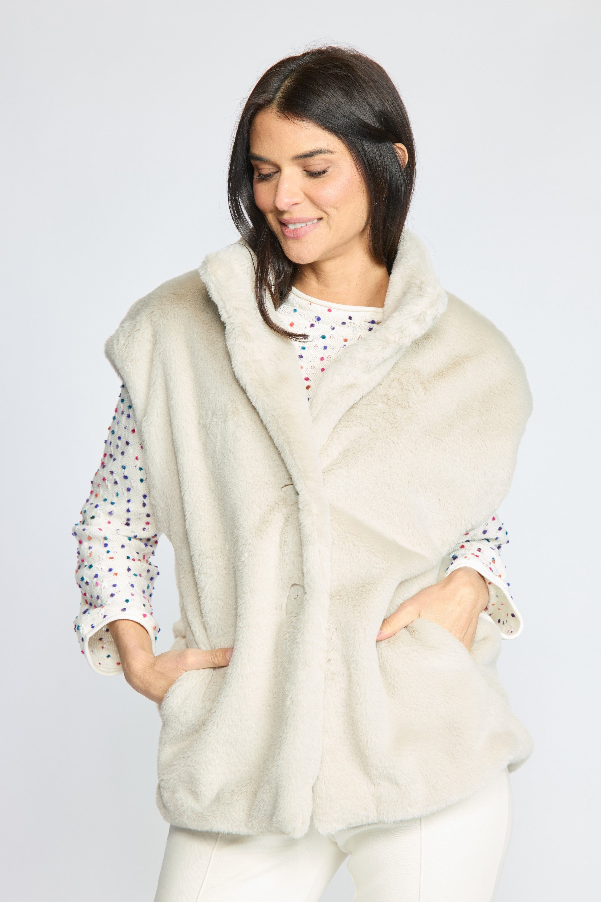 The Stellar Vest by Olivia in Sand