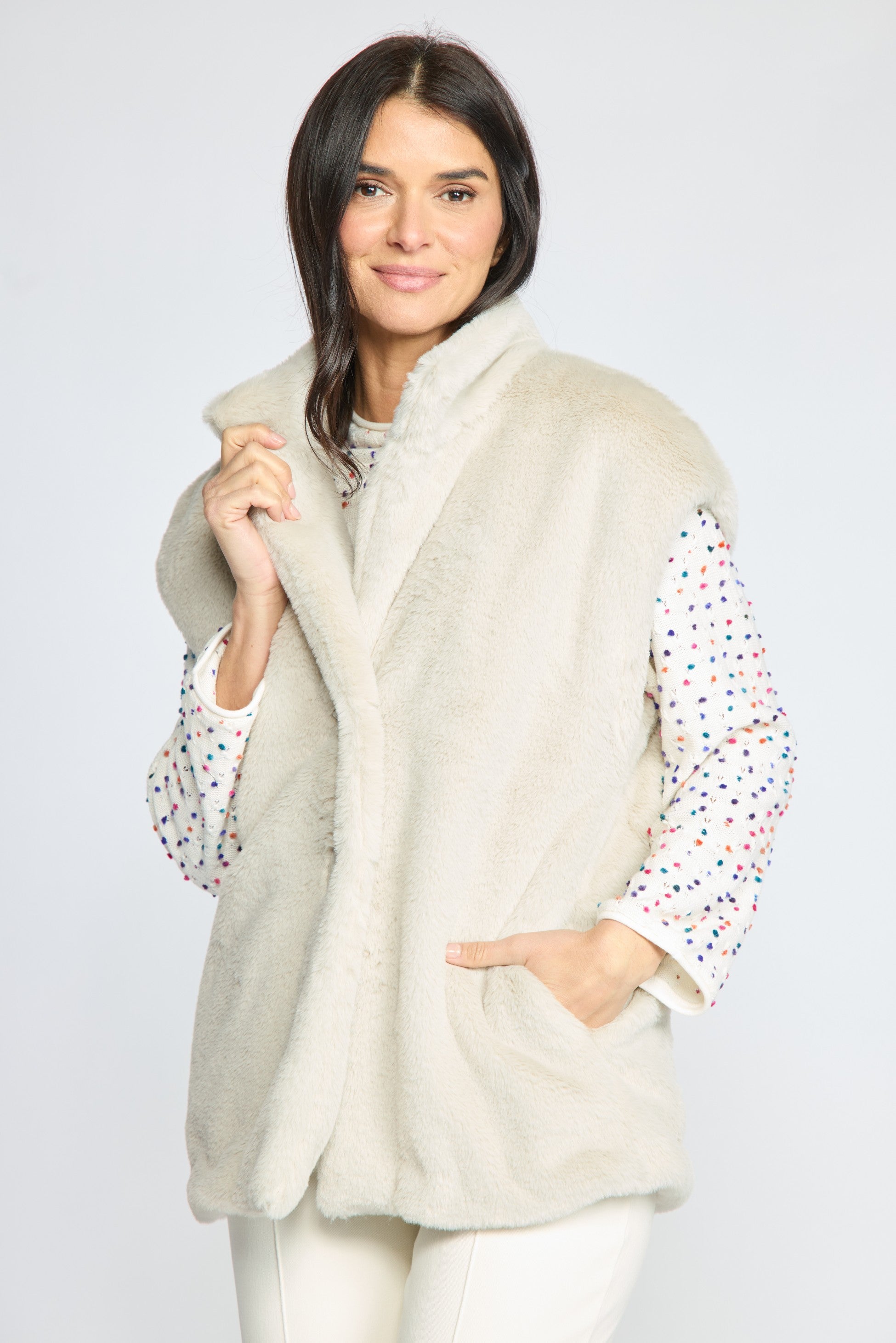The Stellar Vest by Olivia in Sand
