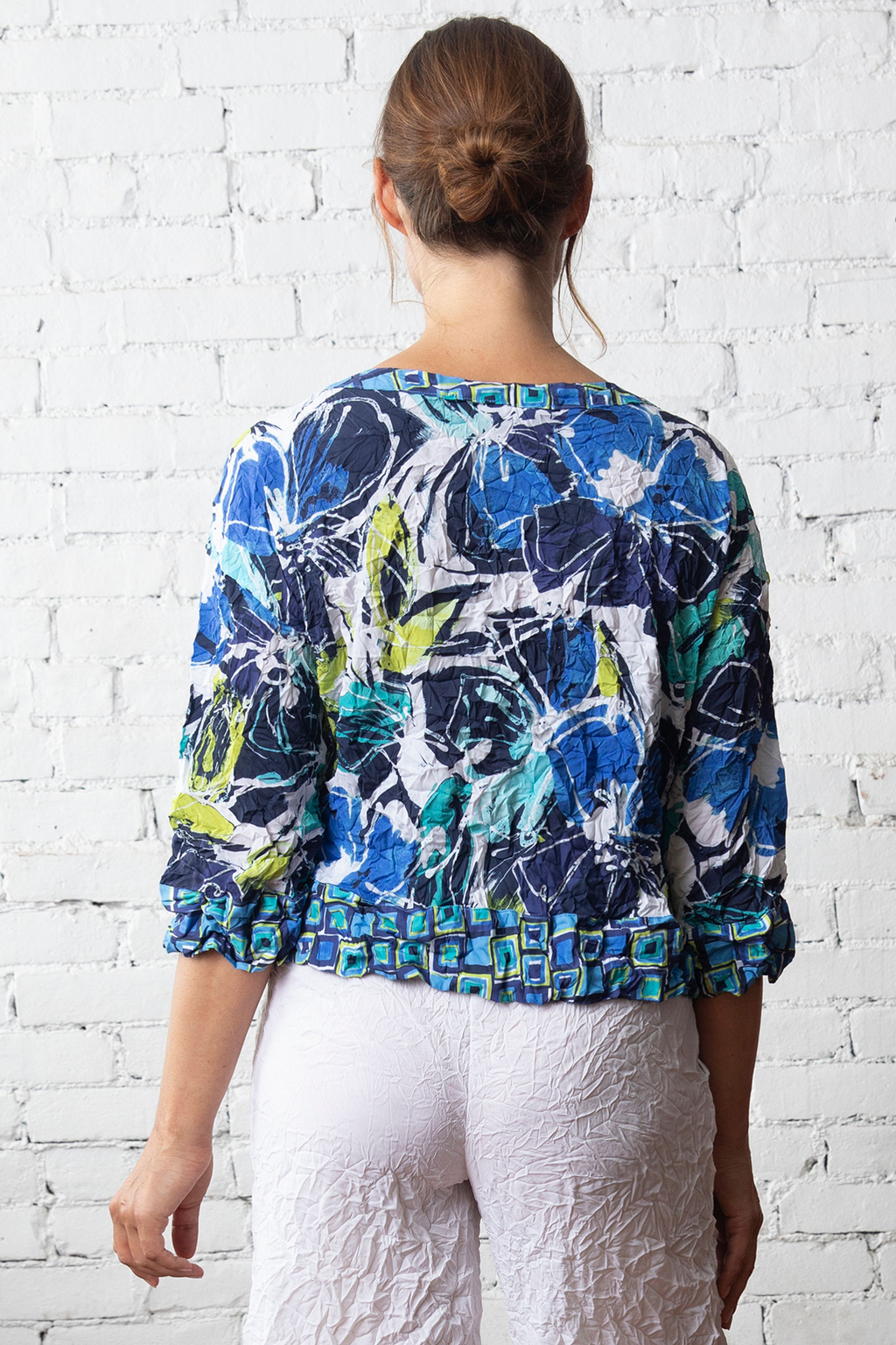 Olivia's Floral Audrey Pullover in Lime