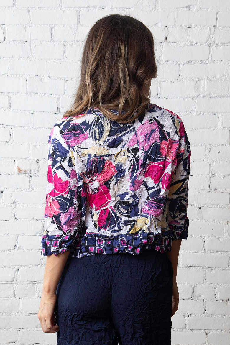 Olivia's Floral Audrey Pullover in Raspberry