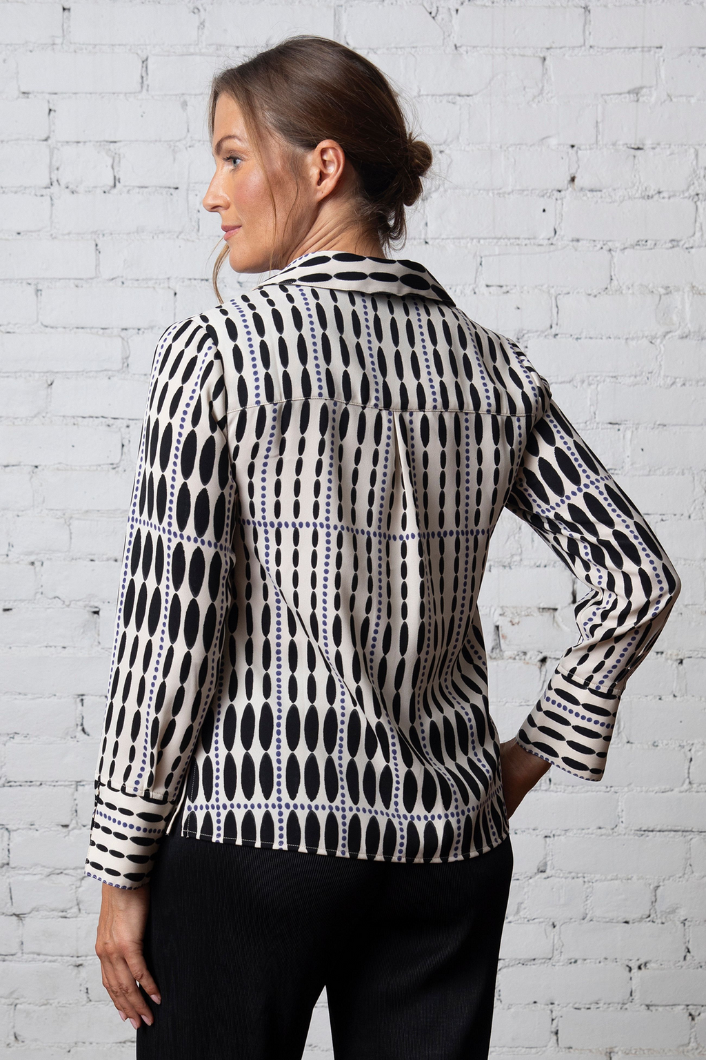 Olivia by Habitat's Georgette Button Down Top in Shell