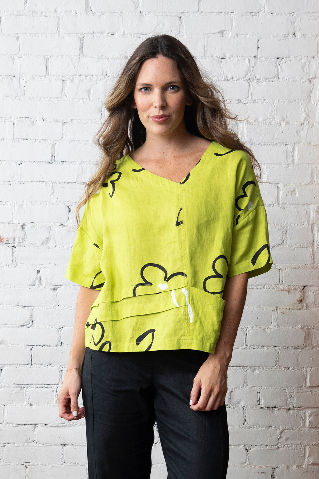 Olivia's Soho Sidestep Pullover in Lime