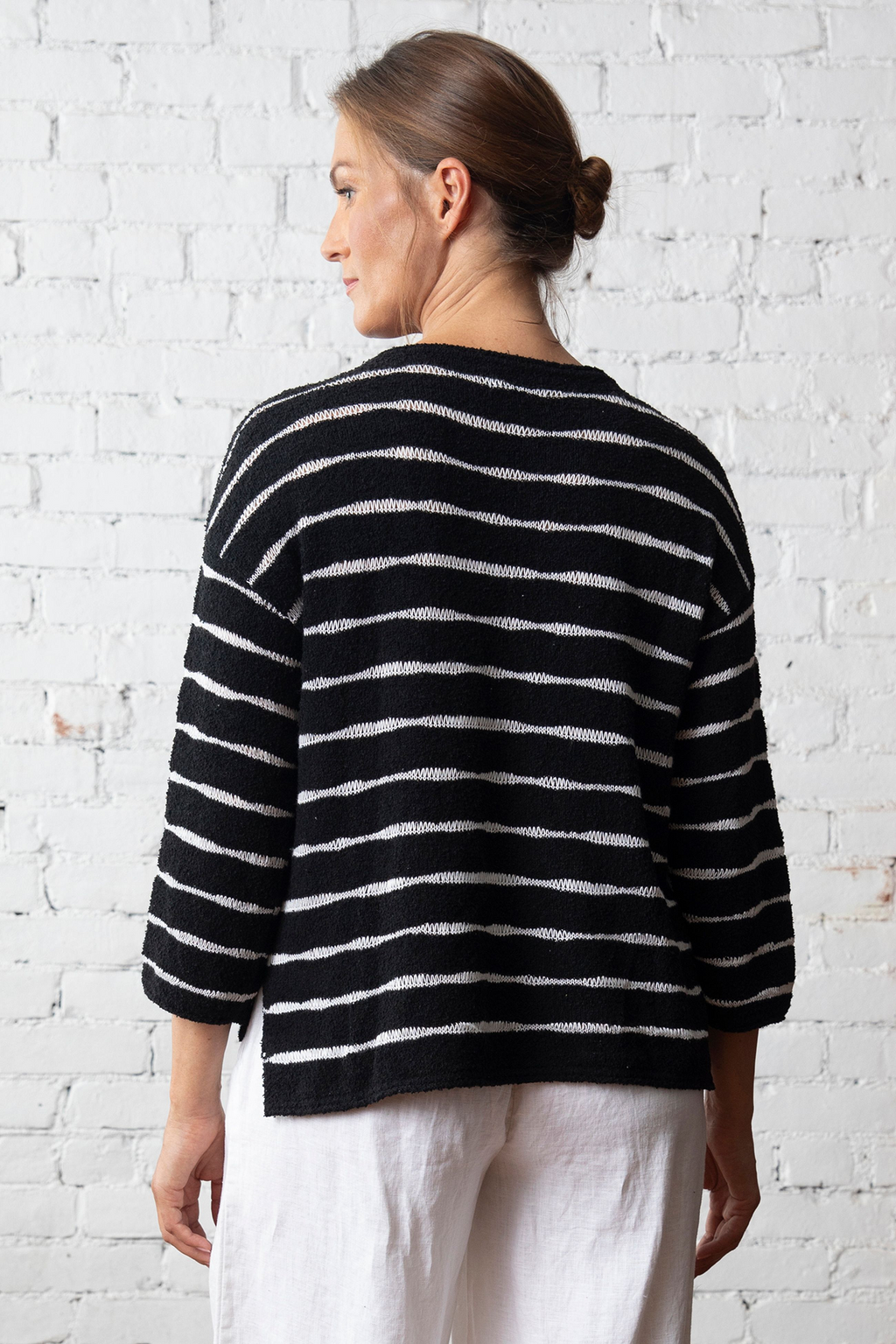 Olivia by Habitat Wave Stripe Pullover in Black