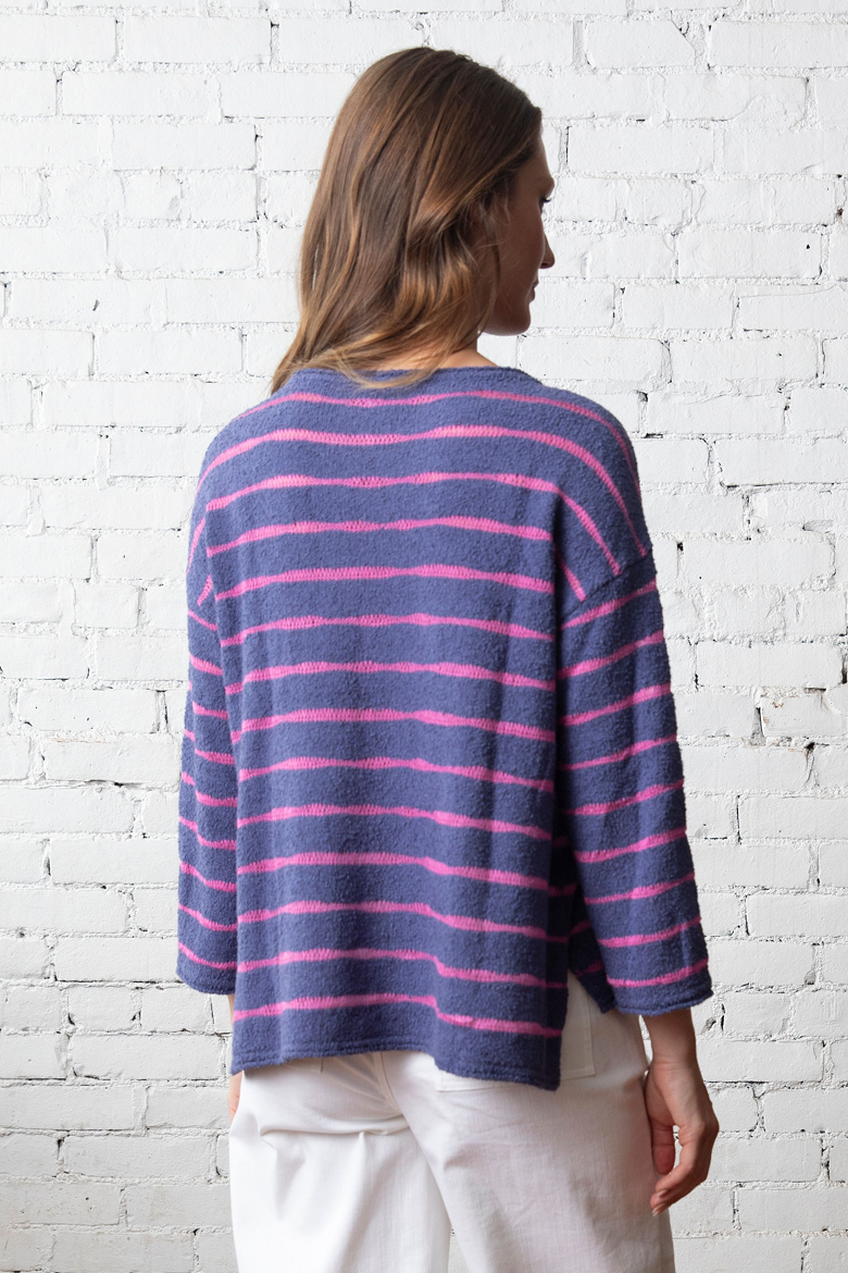 Olivia by Habitat Wave Stripe Pullover in Dusk