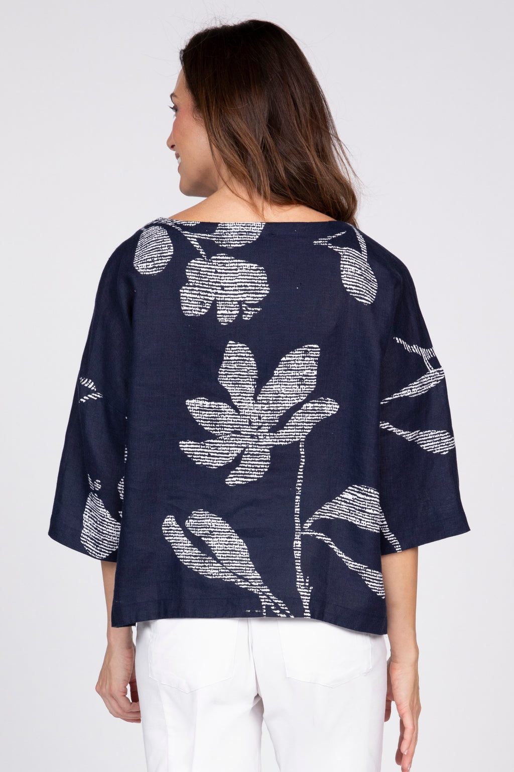Olivia by Habitat's Amplified Floral Tessa Top in Navy