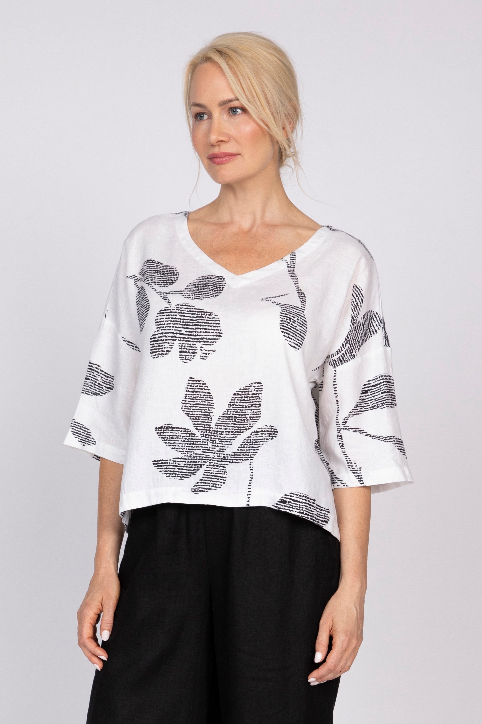 Olivia by Habitat's Amplified Floral Tessa Top in White