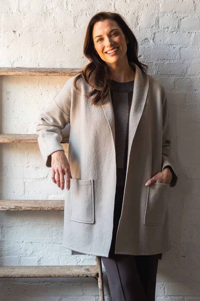 Olivia by Habitat's Boiled Wool Soho Coat in Cloud