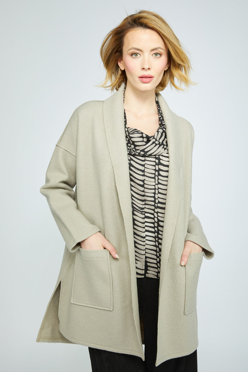 Olivia by Habitat's Boiled Wool Soho Coat in Cloud