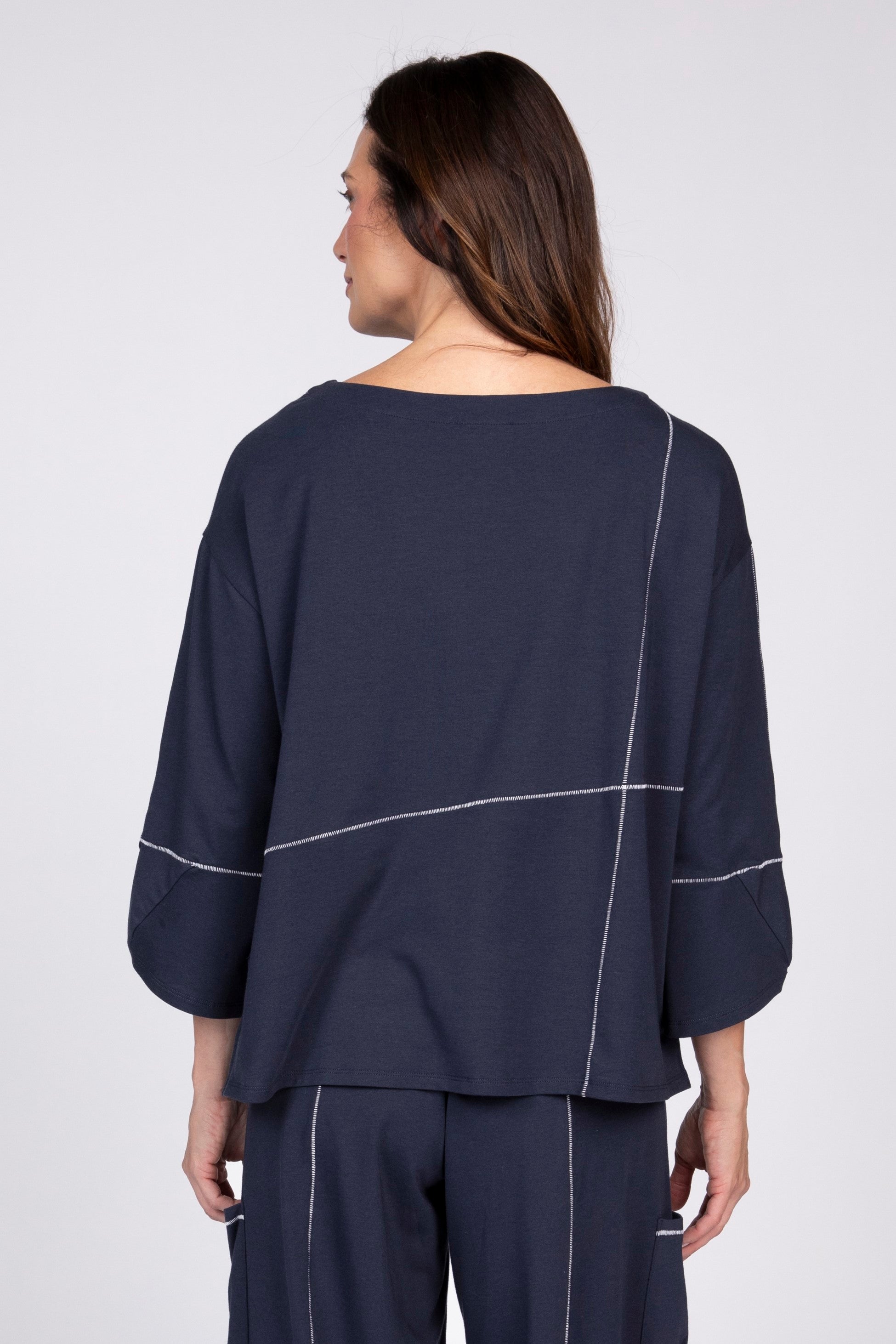 Olivia Boxy Zanna Top in Navy