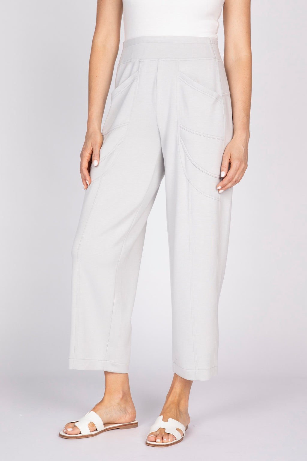 Olivia's Feather Lux Knit Travel Pant in Sand