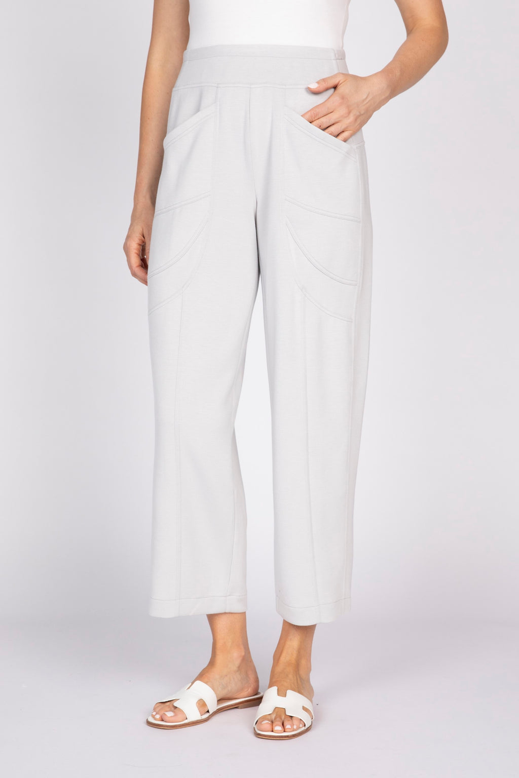 Olivia's Feather Lux Knit Travel Pant in Sand