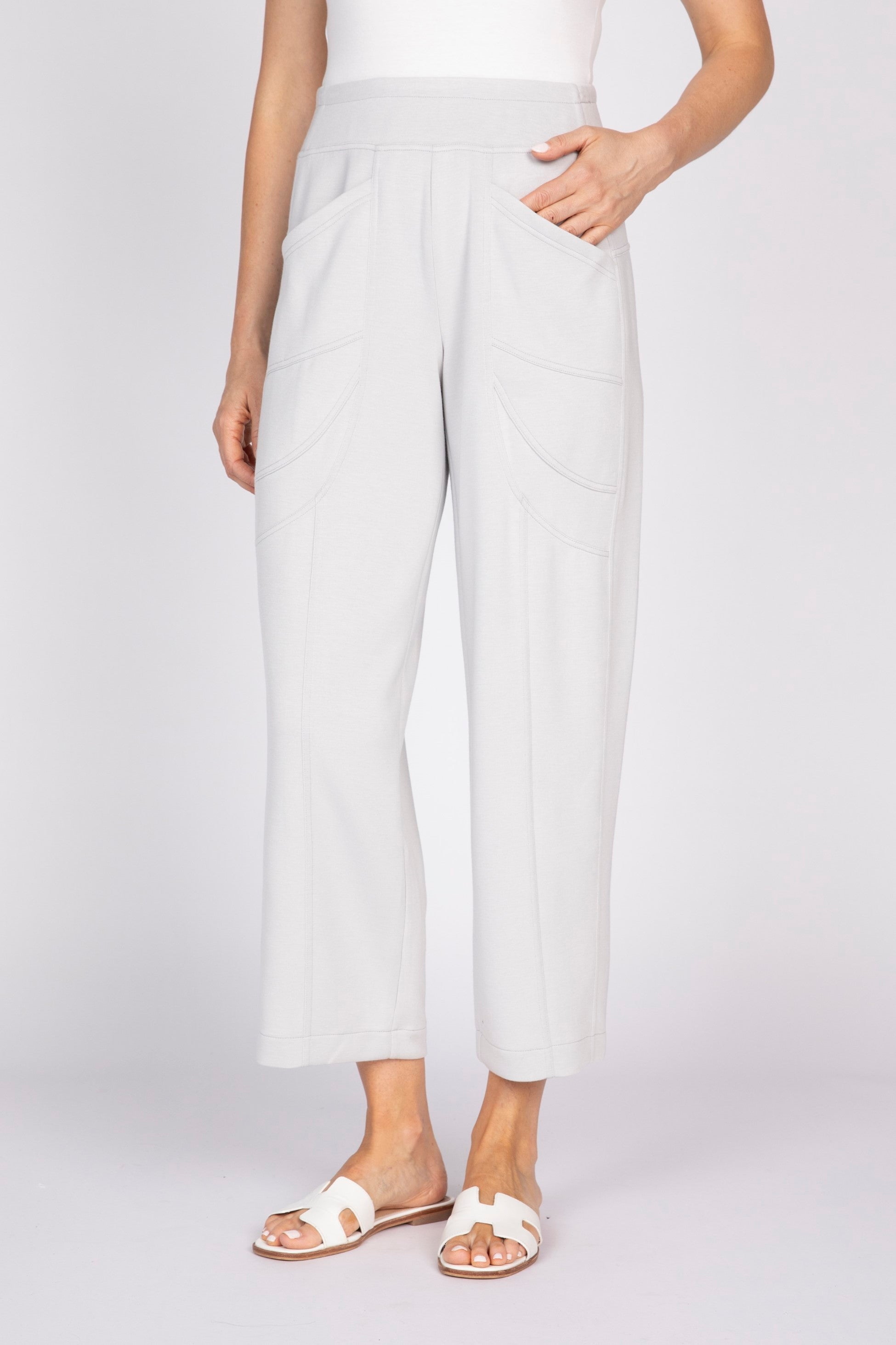 Olivia's Feather Lux Knit Travel Pant in Sand
