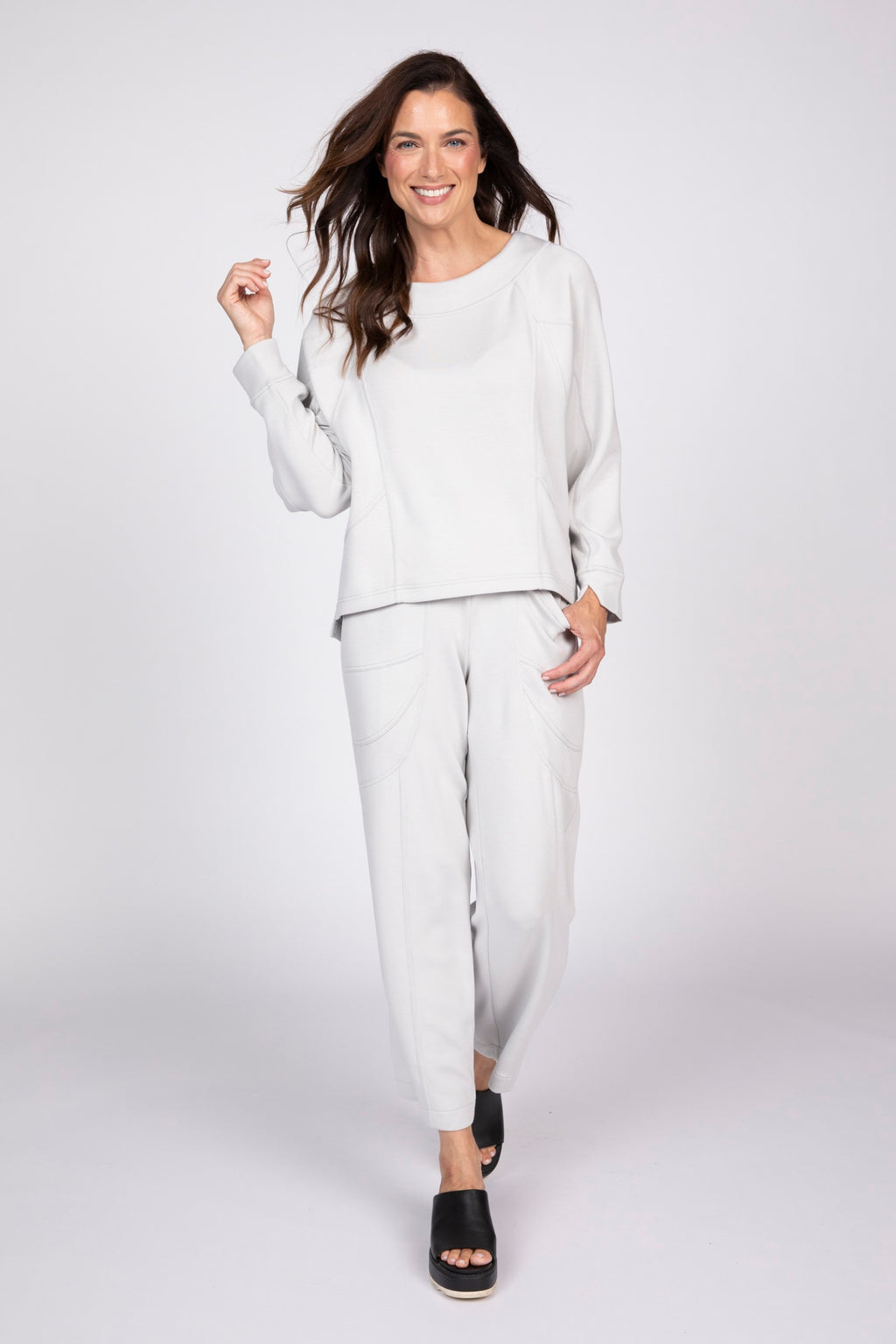 Olivia's Feather Lux Knit Travel Pullover in Sand