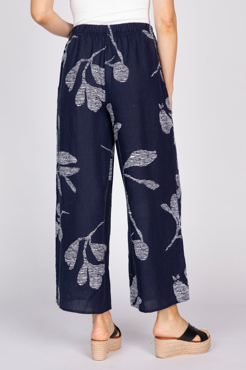 Olivia by Habitat's Flax Floral Garden Flood Pants in Navy