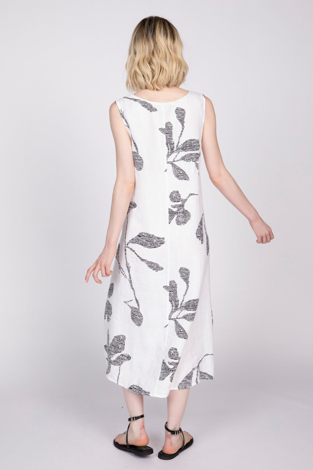 Olivia's Flax Floral Tank Dress in White