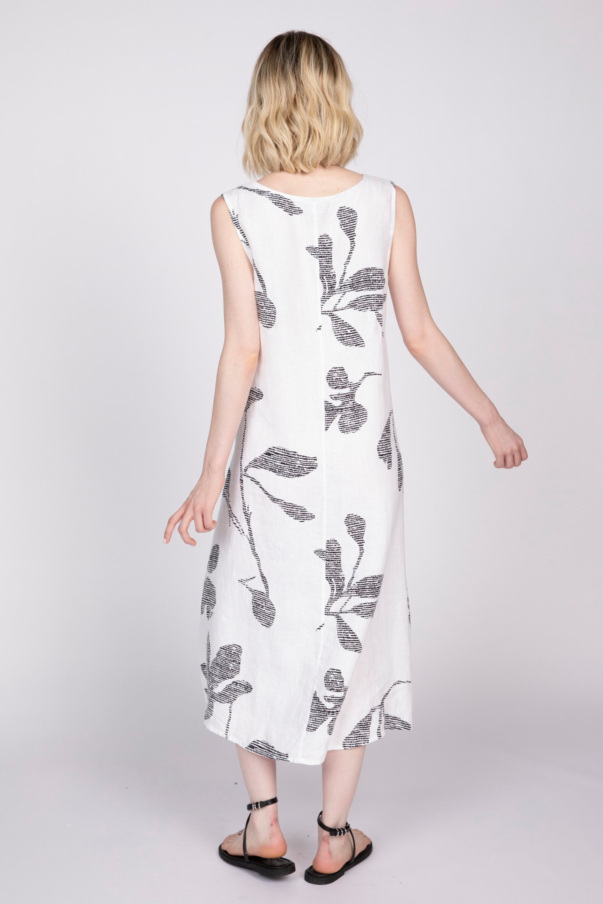 Olivia's Flax Floral Tank Dress in White